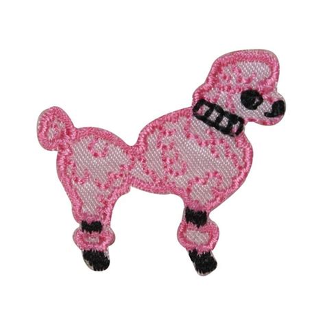 Id 2737b Lot Of 3 Pink Poodle Patches Fluffy Dog Embroidered Iron On