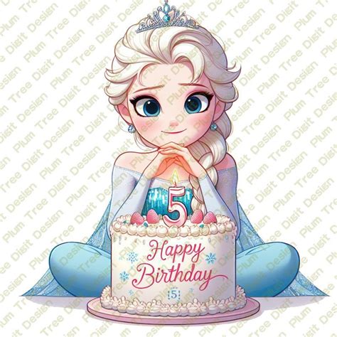2 PNG Of Queen Elsa Happy Birthday Five Year Old Transparent Background