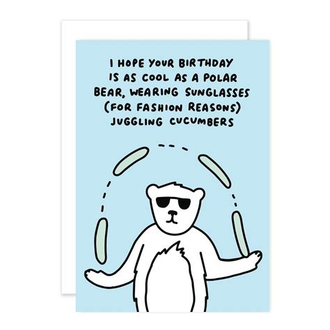 Cool As A Polar Bear Birthday Card Birthday Cards Bear Birthday