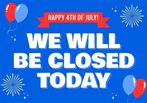 Customize This Doodle Happy Fourth Of July Closed Sign Template Online