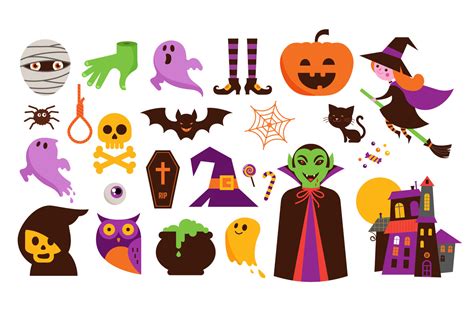 Happy Halloween Icons And Greeting Cards By Marish Thehungryjpeg