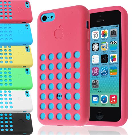 Polka Dotted Retro Colourful Dot Holes Silicone Case Cover For Apple