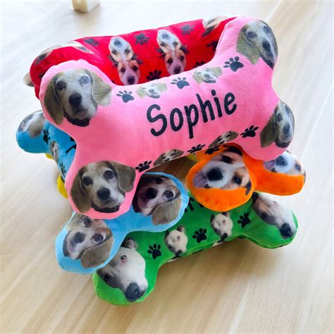 Personalized Dog Bone Toy With Your Pets Face Photo And Name Custom