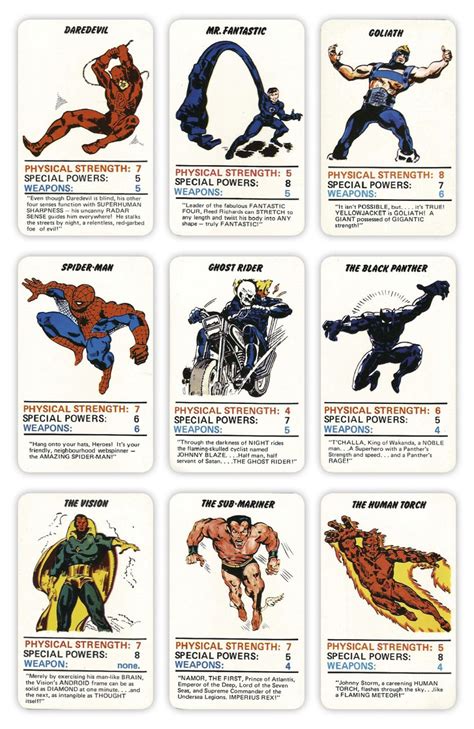 Marvel Superheroes Top Trumps Card Game 1977 Taint The Meat Its