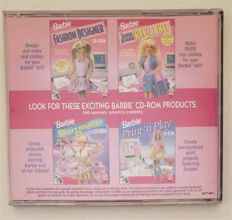 Mattel Barbie Cd Rom Software Games Please Make Selection When Etsy