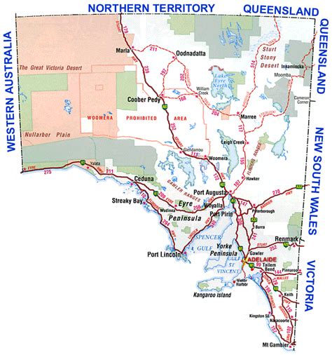 Road Map South Australia Australia
