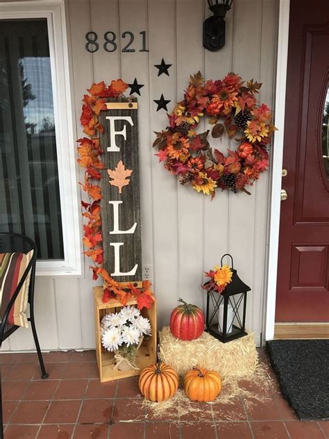 Fall Front Porch With Fall Wood Sign Fall Decorations Porch Fall