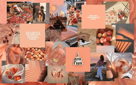 Peach Aesthetic Collage Wallpaper Laptop Peach Aesthetic Collage