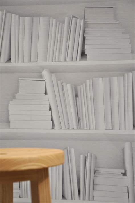 Whie Bookshelf Wallpaper White By Young And Battaglia White