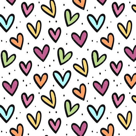 Colorful Hearts Seamless Pattern Vector Art At Vecteezy