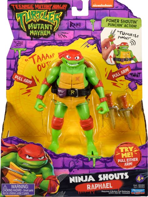 teenage mutant ninja turtles mutant mayhem raphael action figure with audio