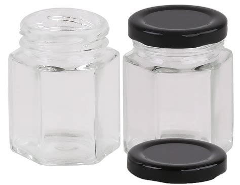 Glass Honey Jar And Lid Carton Of 90 Pcs 100gm Hexagonal