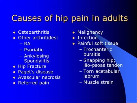 Differential Diagnosis Of The Hip2010