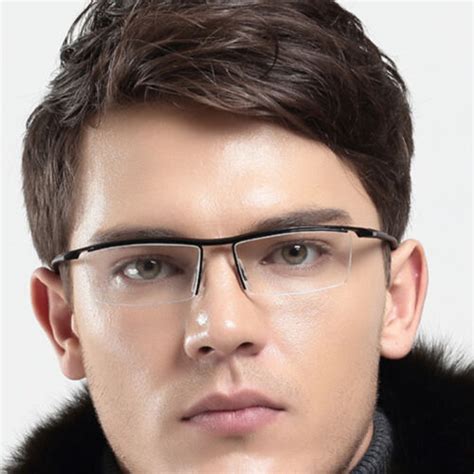 Titanium Alloy Tr90 Flexible Eyeglass Frames Half Rimless Glasses Myopia Unisex Ebay