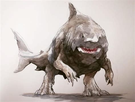 A Drawing Of A Creature With Sharp Teeth
