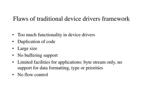 Ppt Flaws Of Traditional Device Drivers Framework Powerpoint Hot Sex