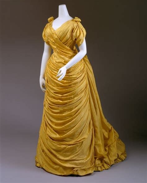 Ball Gown 1880 Silk Evening Dress Victorian Fashion Fashion