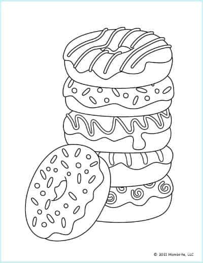 11 Free Printable Donut Coloring Pages | Mombrite