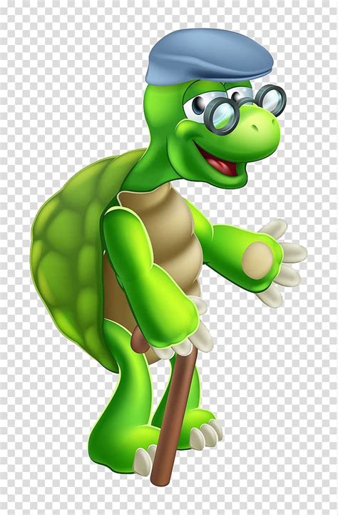 Turtle Cartoon Illustration Happy Old Man Of Tortoise Transparent