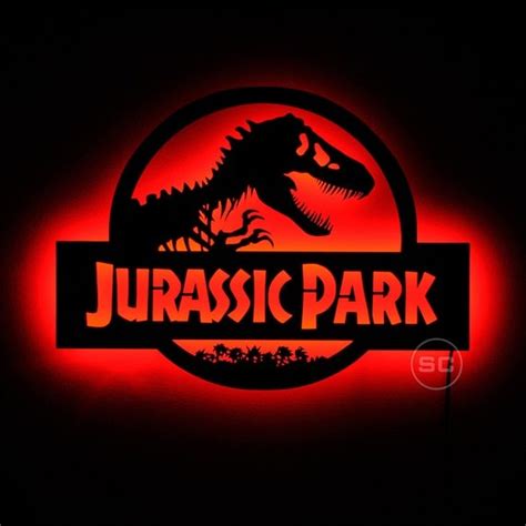 Jurassic Park Sign Led Lighted Jurassic Park Logo Night