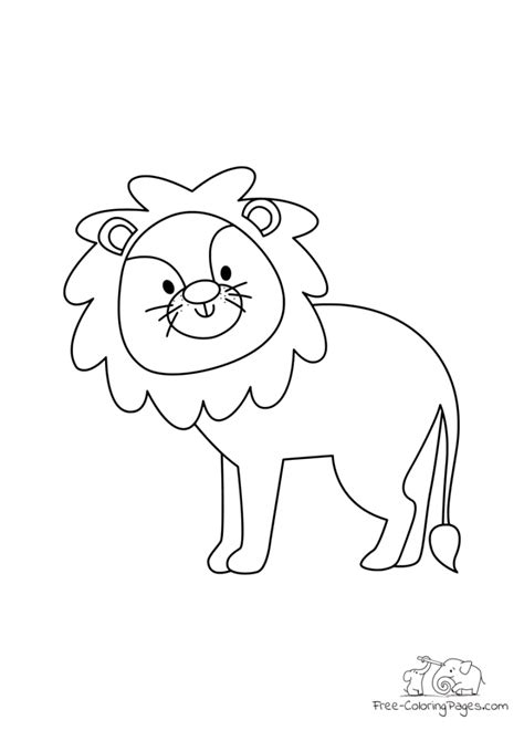 Coloring Page Smiling Lion Free Coloring Pages
