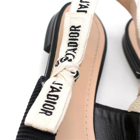 Dior Black Technical Canvas Jadior Slingback Ballerina Flats Size 385