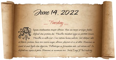 What Day Of The Week Was June 14 2022