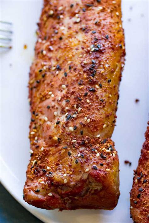This easy, yet stunning roast pork recipe of two flattened tenderloins sandwiched together is great served hot for dinner or cold for picnics and parties. Traeger Togarashi Pork Tenderloin | Easy recipe for the ...