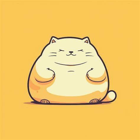 Premium Vector Fat Cat Illustration Vector