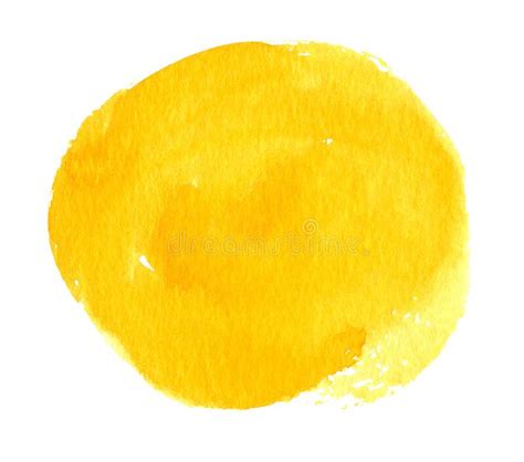 Abstract Yellow Watercolor Shape As A Background Isolated On White