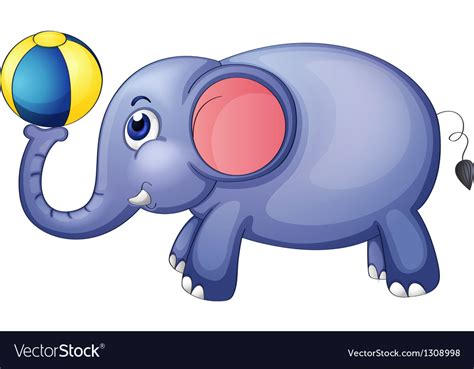 An Elephant Playing With A Ball Royalty Free Vector Image