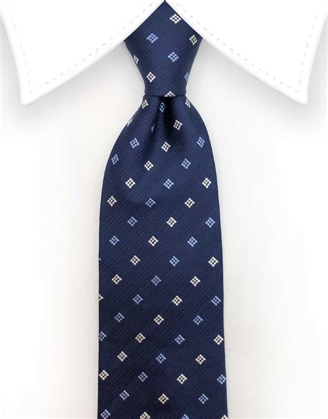 Navy Tie With Light Blue And White Diamonds Gentlemanjoe