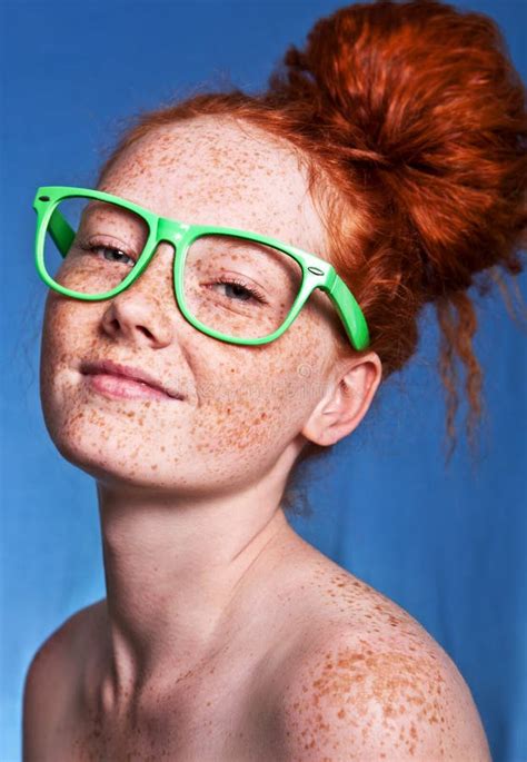 Freckled Beauty Stock Photo Image