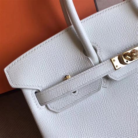 High Quality Hermes 01 Pure White Epsom Leather Birkin25cm Bag Hema