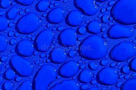 Transparent Still Water Drops On Light Blue Background Blue Water