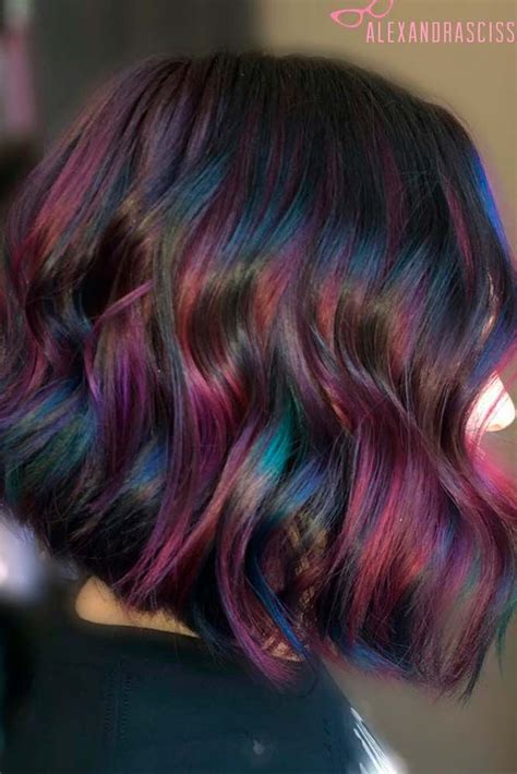 Rainbow Hair Ideas For Brunette Girls No Bleach Required Hidden Hair Color Cool Hair