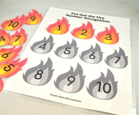 Put Out The Fire Number Recognition Worksheet Number Matching Etsy