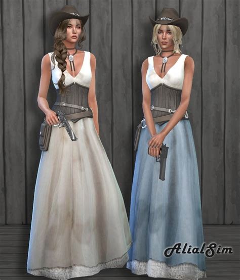Western Dress At Alial Sim Sims 4 Updates