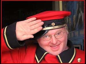 Image result for benny hill salute gif