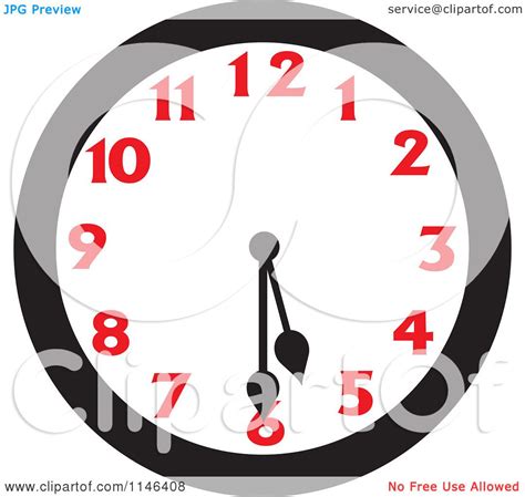 Cartoon Of A Wall Clock Showing 5 30 Royalty Free Vector Clipart By
