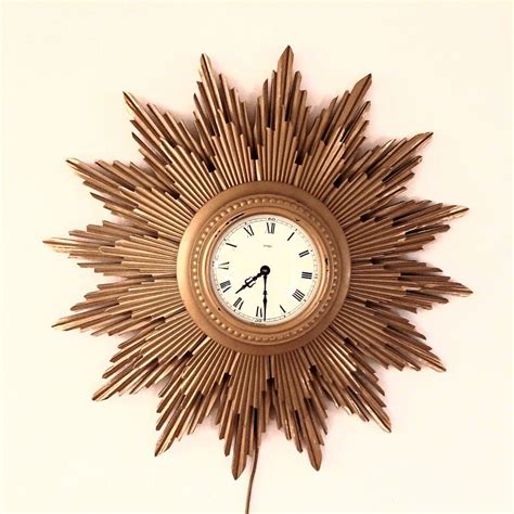 For Sale Vintage Sunburst Electric Clock By Metamec 1950s Clock