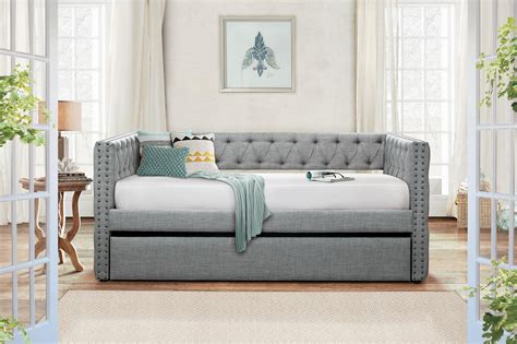 Adalie Grey Daybed With Trundle Las Vegas Furniture Store Modern