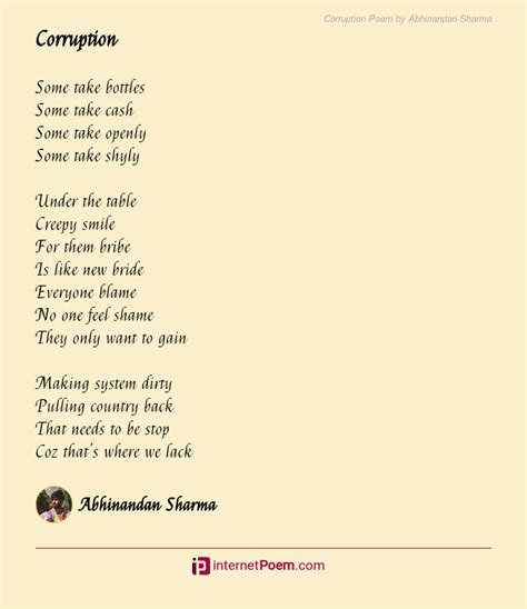 Corruption Poem By Abhinandan Sharma