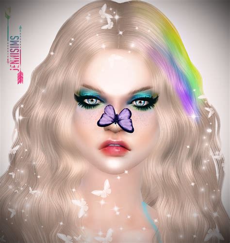Sims 4 Ccs The Best Butterfly Nosebutterfly Hair By Jennisims