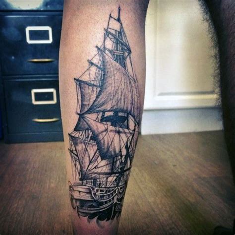 Ship Men S Front Calf Tattoos Best Leg Tattoos Thigh Tattoos Women
