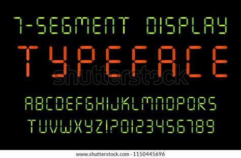 The 7 segment display is an arrangement of 7 leds and a separate led for the decimal place. 7segment Display Font Letters Numbers 스톡 벡터(로열티 프리) 1150445696