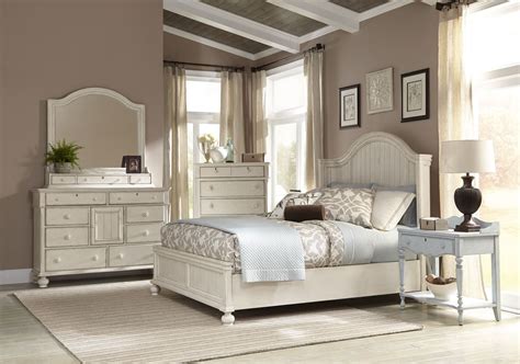 Newport Antique White Panel Bedroom Set From American Woodcrafters 3720 50 Pan Coleman Furniture