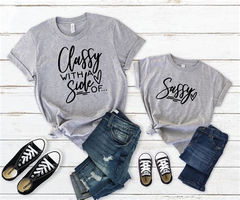 classy with a side of sassy mommy and me shirts mommy and me tees custom tees mommy and me