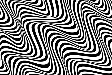 Optical Illusion Art Abstract Wavy Stripe Flow Background Black And