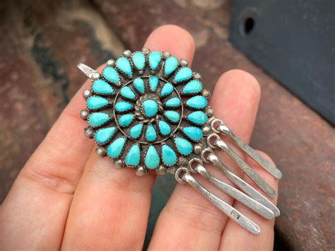 RESERVED For P Vintage Zuni Turquoise Cluster Pendant No Necklace